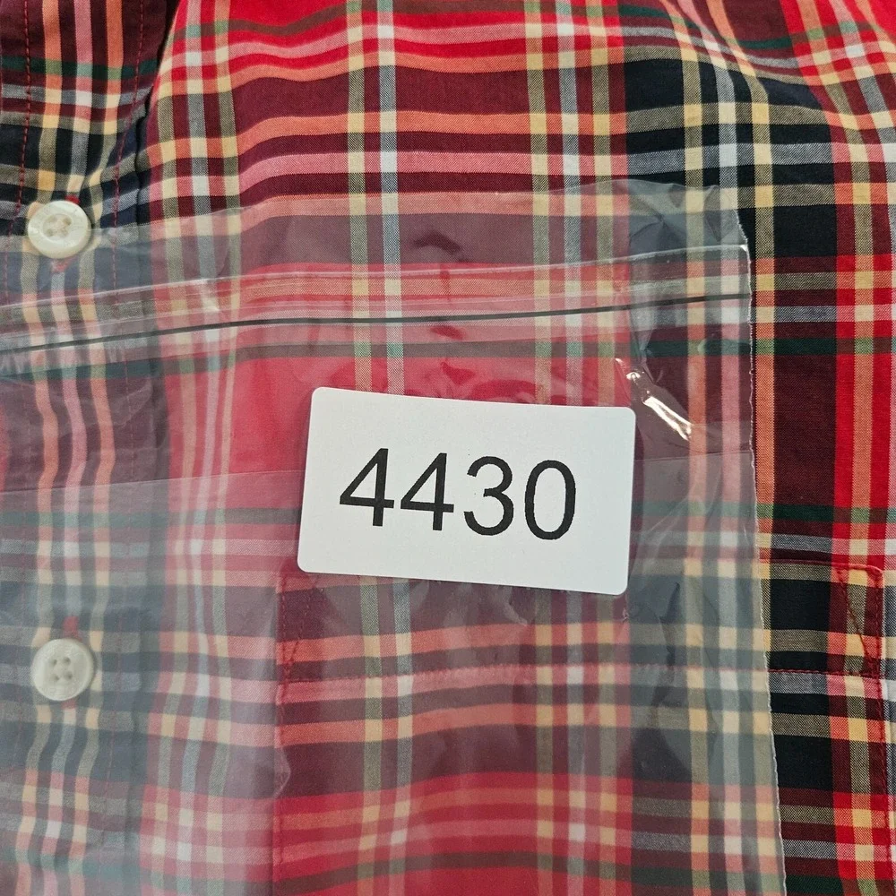 J Crew Shirt Men Small‎ Slim Fit Button Up Long Sleeve Red Plaid Lightweight -S